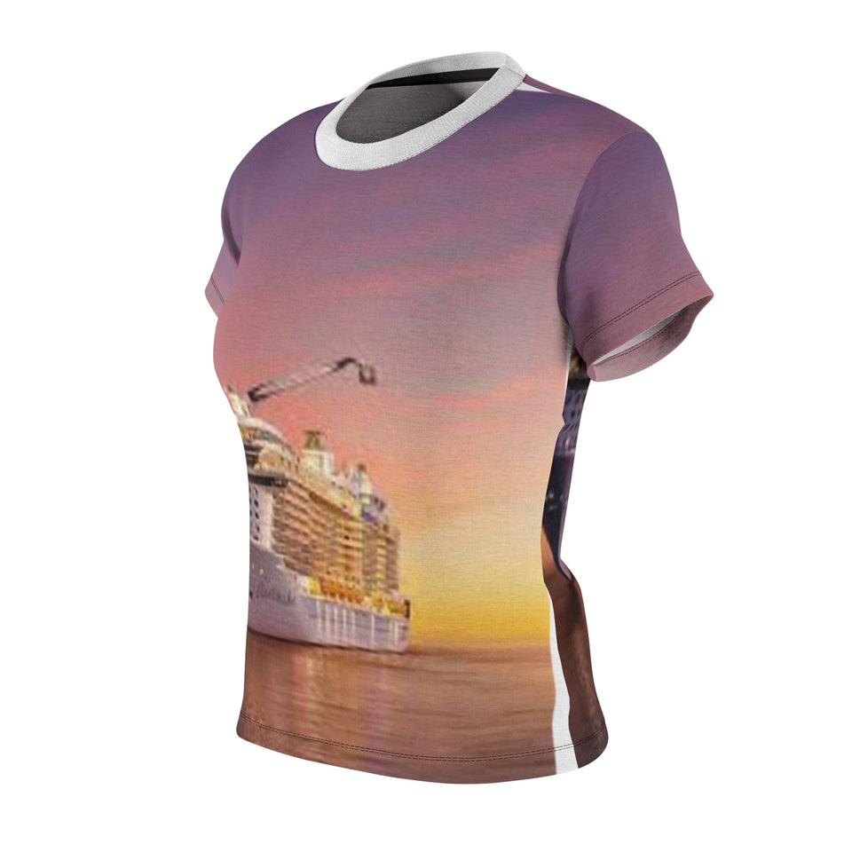 Sunset Cruise Women's Tee, Vacation Shirt, Nautical Apparel, Summer Wear, Ocean Vibes, Beach Trip Top