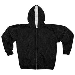 Black Rose Unisex Zip Hoodie