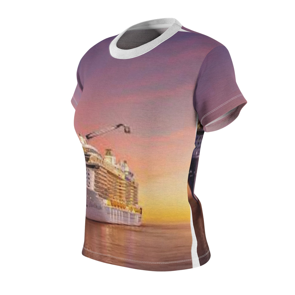 Sunset Cruise Women's Tee, Vacation Shirt, Nautical Apparel, Summer Wear, Ocean Vibes, Beach Trip Top