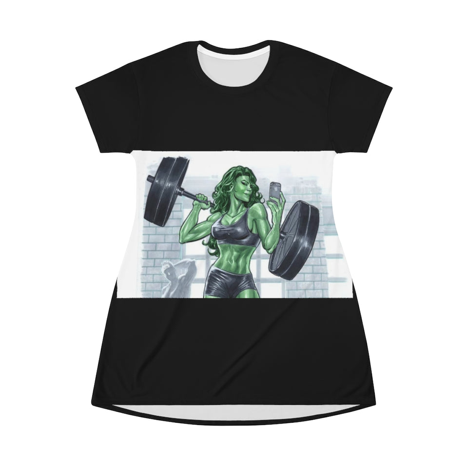 She Hulk Xtra Long T Shirt - Crane Kick Brain