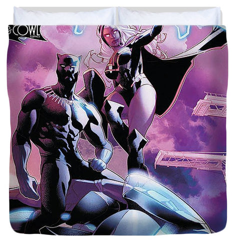 Black Panther and and Storm Electric Purple - Duvet Cover