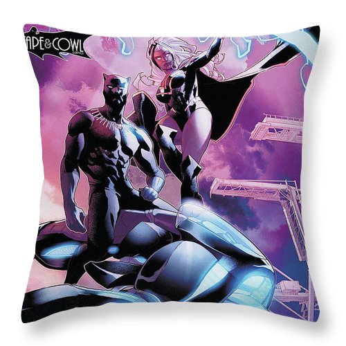 Black Panther and and Storm Electric Purple - Throw Pillow