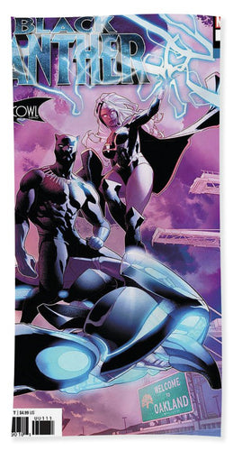 Black Panther and and Storm Electric Purple - Beach Towel