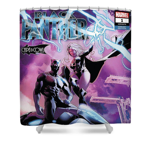 Black Panther and and Storm Electric Purple - Shower Curtain