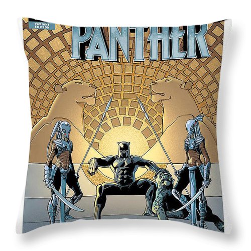 Black Panther Throned Out - Throw Pillow