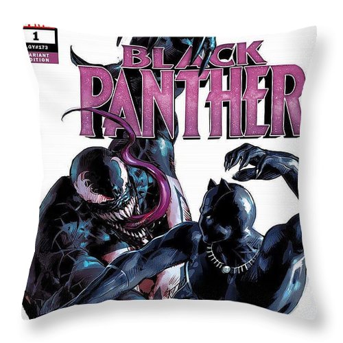 Black Panther Vs Venom - Throw Pillow