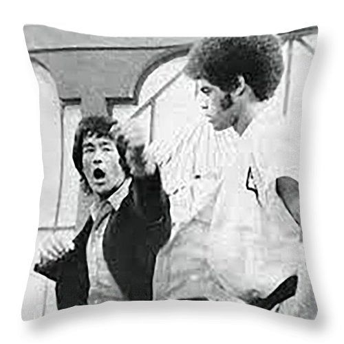 Bruce Lee Jim Kelly Flaunt - Throw Pillow