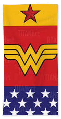 Old School Wonder Woman - Bath Towel - Crane Kick Brain