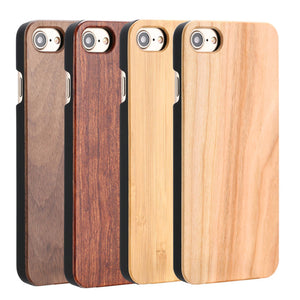 Real Wood Case For iphone 7 6 6S Plus 5 5S SE Cover High Quality Durable Natural Rosewood Bamboo Walnut Wooden Hard Phone Cases - Crane Kick Brain
