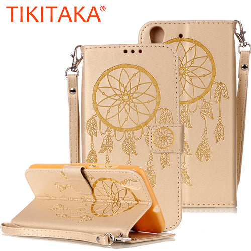 Phone Cases For Huawei P8 P9 Lite G9 Case Retro Embossed Dreamcatcher Leather Flip For Huawei Y5 Y6 II Wallet Cover Shell Capa - Crane Kick Brain