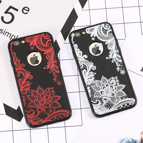 Retro Flower 360 Case For iphone 7 6 6S Plus Cover 2 in 1 Shockproof Armor Sexy Paisley Floral Soft TPU Silicone Phone Cases New - Crane Kick Brain
