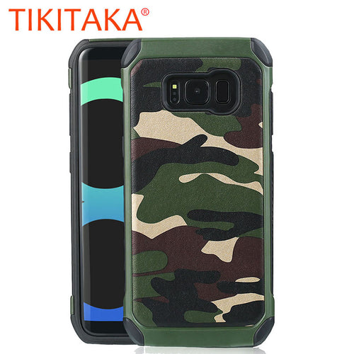 Luxury Army Camo Camouflage Hybrid Phone Cases For Samsung Galaxy S8 S8 Plus Case 2 in 1 Shockproof Armor Protective Back Cover - Crane Kick Brain