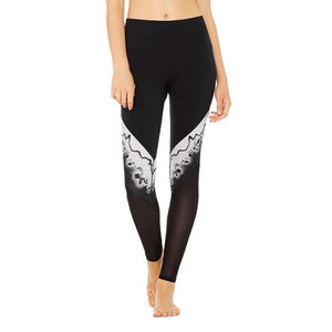 Black and White Dynamic Yoga Leggings - Crane Kick Brain