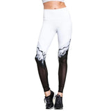 Black and White Dynamic Yoga Leggings - Crane Kick Brain