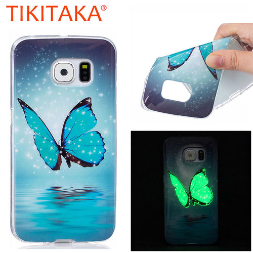 Luminous Cover For Samsung Galaxy S6 S7 edge S5 Case Ultra Thin Slim Clear Soft TPU Silicone GEL Phone Cases Embossed Light Capa - Crane Kick Brain