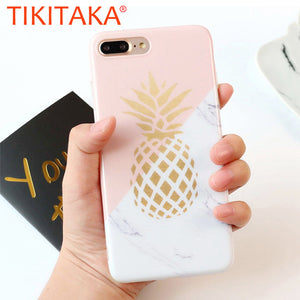 Pineapple Phone Cases For iphone 6 Fitted Cases Marble Texture Geometric Splice Case For iphone 8 7 6 6s Plus Soft IMD TPU Cover - Crane Kick Brain