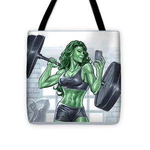 She Hulk Bar-belled - Tote Bag - Crane Kick Brain