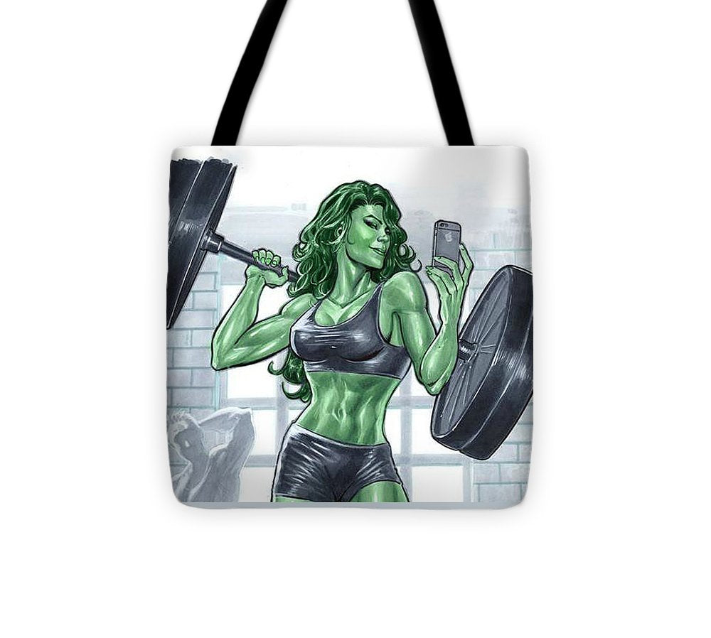 She Hulk Bar-belled - Tote Bag - Crane Kick Brain