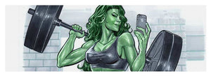 She Hulk Bar-belled - Yoga Mat - Crane Kick Brain