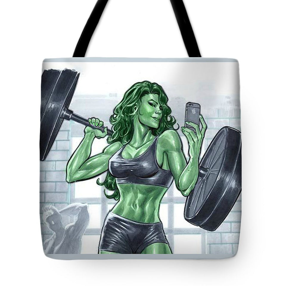 She Hulk Bar-belled - Tote Bag - Crane Kick Brain